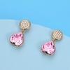 image:imageAustrian Crystal Heart Drop Stud Earrings for Women Fashion 14K Gold Plated Hypoallergenic JewelryPink