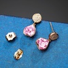 image:imageAustrian Crystal Heart Drop Stud Earrings for Women Fashion 14K Gold Plated Hypoallergenic JewelryPink