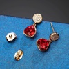 image:imageAustrian Crystal Heart Drop Stud Earrings for Women Fashion 14K Gold Plated Hypoallergenic JewelryRed