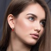image:imageAustrian Crystal Heart Drop Stud Earrings for Women Fashion 14K Gold Plated Hypoallergenic JewelryRed