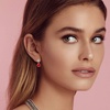 image:imageAustrian Crystal Heart Drop Stud Earrings for Women Fashion 14K Gold Plated Hypoallergenic JewelryRed