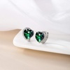 image:imageAustrian Crystal Heart Halo Drop Leverback Earrings for Women 14K White Gold Plated Hypoallergenic Huggie Earring Jewelry GiftEmerald