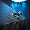 image:imageAustrian Crystal Heart Halo Drop Leverback Earrings for Women 14K White Gold Plated Hypoallergenic Huggie Earring Jewelry GiftEmerald