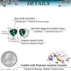 image:imageAustrian Crystal Heart Halo Drop Leverback Earrings for Women 14K White Gold Plated Hypoallergenic Huggie Earring Jewelry GiftEmerald