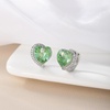image:imageAustrian Crystal Heart Halo Drop Leverback Earrings for Women 14K White Gold Plated Hypoallergenic Huggie Earring Jewelry GiftFern Green