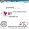 image:imageAustrian Crystal Heart Halo Drop Leverback Earrings for Women 14K White Gold Plated Hypoallergenic Huggie Earring Jewelry GiftFuchsia