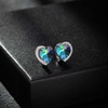 image:imageAustrian Crystal Heart Halo Drop Leverback Earrings for Women 14K White Gold Plated Hypoallergenic Huggie Earring Jewelry GiftRainbow