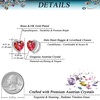 image:imageAustrian Crystal Heart Halo Drop Leverback Earrings for Women 14K White Gold Plated Hypoallergenic Huggie Earring Jewelry GiftRed