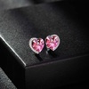 image:imageAustrian Crystal Heart Halo Drop Leverback Earrings for Women 14K White Gold Plated Hypoallergenic Huggie Earring Jewelry GiftRose Pink