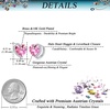 image:imageAustrian Crystal Heart Halo Drop Leverback Earrings for Women 14K White Gold Plated Hypoallergenic Huggie Earring Jewelry GiftRose Pink