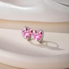 image:imageAustrian Crystal Heart Halo Drop Leverback Earrings for Women 14K White Gold Plated Hypoallergenic Huggie Earring Jewelry GiftRose Pink