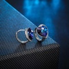 image:imageAustrian Crystal Heart Halo Drop Leverback Earrings for Women 14K White Gold Plated Hypoallergenic Huggie Earring Jewelry GiftViolet
