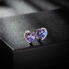 image:imageAustrian Crystal Heart Halo Drop Leverback Earrings for Women 14K White Gold Plated Hypoallergenic Huggie Earring Jewelry GiftVitrail Light