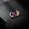 image:imageAustrian Crystal Heart Halo Drop Leverback Earrings for Women 14K White Gold Plated Hypoallergenic Huggie Earring Jewelry GiftVitrail Medium