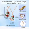 image:imageAustrian Crystal Heart Pendant Necklace Earrings Jewelry Sets for Women  Colorful Crystal14K rose gold plated brassCute heartshaped designgift box162 adjustable chainwomens jewelry setChristmas Glow