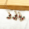 image:imageAustrian Crystal Heart Pendant Necklace Earrings Jewelry Sets for Women  Colorful Crystal14K rose gold plated brassCute heartshaped designgift box162 adjustable chainwomens jewelry setChristmas Glow
