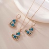image:imageAustrian Crystal Heart Pendant Necklace Earrings Jewelry Sets for Women  Colorful Crystal14K rose gold plated brassCute heartshaped designgift box162 adjustable chainwomens jewelry setBlue Green CrystalsRose Goldtone