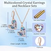 image:imageAustrian Crystal Heart Pendant Necklace Earrings Jewelry Sets for Women  Colorful Crystal14K rose gold plated brassCute heartshaped designgift box162 adjustable chainwomens jewelry setPurple Main CrystalRose Goldtone