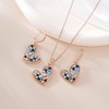 image:imageAustrian Crystal Heart Pendant Necklace Earrings Jewelry Sets for Women  Colorful Crystal14K rose gold plated brassCute heartshaped designgift box162 adjustable chainwomens jewelry setBlue Main CrystalRose Goldtone