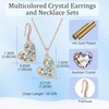 image:imageAustrian Crystal Heart Pendant Necklace Earrings Jewelry Sets for Women  Colorful Crystal14K rose gold plated brassCute heartshaped designgift box162 adjustable chainwomens jewelry setGreen OpalAurora Borealis Crystal