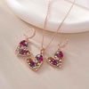 image:imageAustrian Crystal Heart Pendant Necklace Earrings Jewelry Sets for Women  Colorful Crystal14K rose gold plated brassCute heartshaped designgift box162 adjustable chainwomens jewelry setRose Main CrystalRose Goldtone