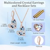 image:imageAustrian Crystal Heart Pendant Necklace Earrings Jewelry Sets for Women  Colorful Crystal14K rose gold plated brassCute heartshaped designgift box162 adjustable chainwomens jewelry setBlue Main CrystalRose Goldtone