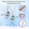 image:imageAustrian Crystal Heart Pendant Necklace Earrings Jewelry Sets for Women  Colorful Crystal14K rose gold plated brassCute heartshaped designgift box162 adjustable chainwomens jewelry setBlue Green CrystalsRose Goldtone