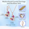 image:imageAustrian Crystal Heart Pendant Necklace Earrings Jewelry Sets for Women  Colorful Crystal14K rose gold plated brassCute heartshaped designgift box162 adjustable chainwomens jewelry setRose Main CrystalRose Goldtone