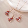 image:imageAustrian Crystal Heart Pendant Necklace Earrings Jewelry Sets for Women  Colorful Crystal14K rose gold plated brassCute heartshaped designgift box162 adjustable chainwomens jewelry setRed Main CrystalRose Goldtone