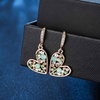 image:imageAustrian Crystal Heart Pendant Necklace Earrings Jewelry Sets for Women  Colorful Crystal14K rose gold plated brassCute heartshaped designgift box162 adjustable chainwomens jewelry setGreen OpalAurora Borealis Crystal