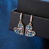 image:imageAustrian Crystal Heart Pendant Necklace Earrings Jewelry Sets for Women  Colorful Crystal14K rose gold plated brassCute heartshaped designgift box162 adjustable chainwomens jewelry setPurple Main CrystalRose Goldtone
