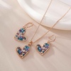 image:imageAustrian Crystal Heart Pendant Necklace Earrings Jewelry Sets for Women  Colorful Crystal14K rose gold plated brassCute heartshaped designgift box162 adjustable chainwomens jewelry setPurple Main CrystalRose Goldtone