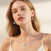 image:imageAustrian Crystal Heart Pendant Necklace Earrings Jewelry Sets for Women  Colorful Crystal14K rose gold plated brassCute heartshaped designgift box162 adjustable chainwomens jewelry setBlue Main CrystalRose Goldtone