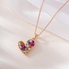 image:imageAustrian Crystal Heart Pendant Necklace Earrings Jewelry Sets for Women  Colorful Crystal14K rose gold plated brassCute heartshaped designgift box162 adjustable chainwomens jewelry setRose Main CrystalRose Goldtone