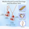 image:imageAustrian Crystal Heart Pendant Necklace Earrings Jewelry Sets for Women  Colorful Crystal14K rose gold plated brassCute heartshaped designgift box162 adjustable chainwomens jewelry setRed Main CrystalRose Goldtone
