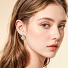image:imageAustrian Crystal Heart Stud Dangle Earrings for Women  14K gold plated brassbutterfly claspShiny heart crystalhalo earringsgift boxAurora Borealis