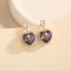 image:imageAustrian Crystal Heart Stud Dangle Earrings for Women  14K gold plated brassbutterfly claspShiny heart crystalhalo earringsgift boxRainbow