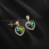 image:imageAustrian Crystal Heart Stud Dangle Earrings for Women  14K gold plated brassbutterfly claspShiny heart crystalhalo earringsgift boxVitrail Medium
