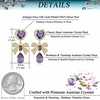 image:imageAustrian Crystal Heart Teardrop Bowknot Drop Dangle Stud Earrings for Women 14K White Gold Plated Hypoallergenic Jewelry Gifts for WomenPurple GoldTone