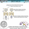 image:imageAustrian Crystal Heart Teardrop Bowknot Drop Dangle Stud Earrings for Women 14K White Gold Plated Hypoallergenic Jewelry Gifts for WomenWhite Clear GoldTone