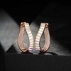 image:imageAustrian Crystal Hoop Earrings for Women Pave Oval Hoop Earrings for Women 14K Gold Plated Hypoallergenic Jewelry GiftAurora Borealis