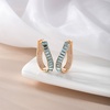 image:imageAustrian Crystal Hoop Earrings for Women Pave Oval Hoop Earrings for Women 14K Gold Plated Hypoallergenic Jewelry GiftLight blue