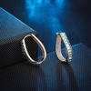 image:imageAustrian Crystal Hoop Earrings for Women Pave Oval Hoop Earrings for Women 14K Gold Plated Hypoallergenic Jewelry GiftLight blue