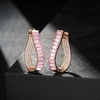 image:imageAustrian Crystal Hoop Earrings for Women Pave Oval Hoop Earrings for Women 14K Gold Plated Hypoallergenic Jewelry GiftPink
