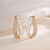 image:imageAustrian Crystal Hoop Earrings for Women Pave Oval Hoop Earrings for Women 14K Gold Plated Hypoallergenic Jewelry GiftWhite