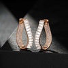 image:imageAustrian Crystal Hoop Earrings for Women Pave Oval Hoop Earrings for Women 14K Gold Plated Hypoallergenic Jewelry GiftWhite