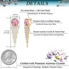 image:imageAustrian Crystal Long Tassel Dangling Drop Earrings for Women Round Leverback Earrings 14K Gold Plated Hypoallergenic Jewelry GiftPink