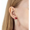 image:imageAustrian Crystal Long Tassel Dangling Drop Earrings for Women Round Leverback Earrings 14K Gold Plated Hypoallergenic Jewelry GiftRed