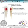 image:imageAustrian Crystal Long Tassel Dangling Drop Earrings for Women Round Leverback Earrings 14K Gold Plated Hypoallergenic Jewelry GiftRed