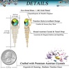 image:imageAustrian Crystal Long Tassel Dangling Drop Earrings for Women Round Leverback Earrings 14K Gold Plated Hypoallergenic Jewelry GiftVitrail Medium